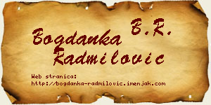 Bogdanka Radmilović vizit kartica